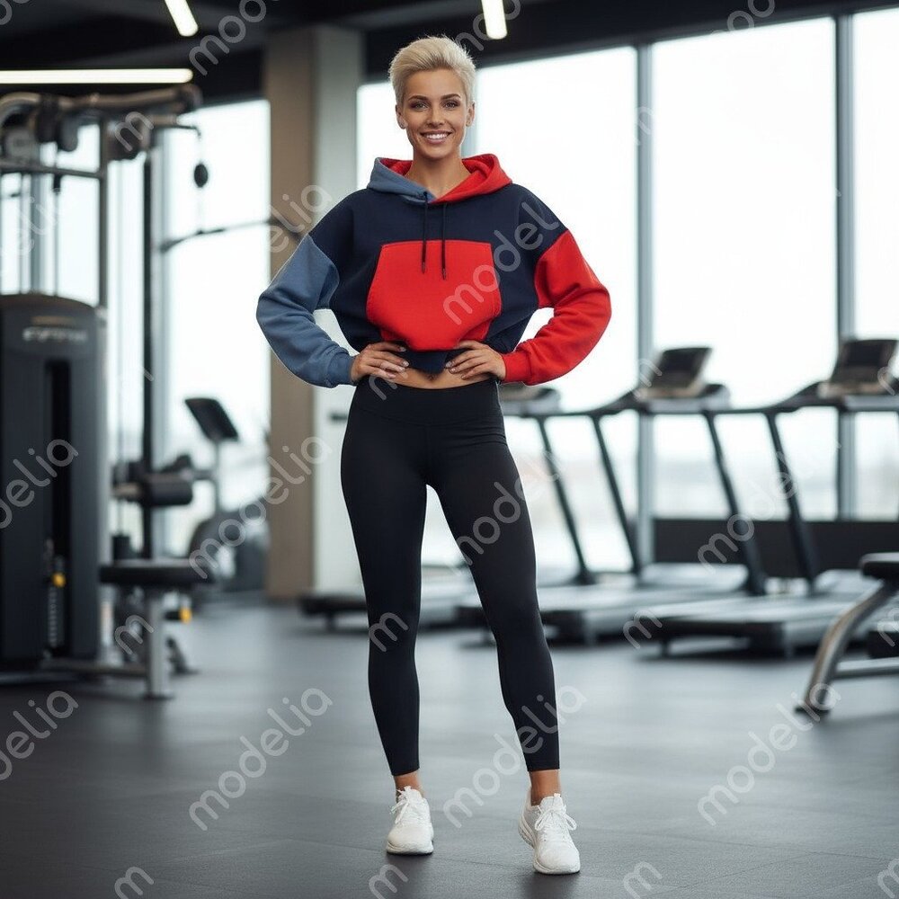 BuffBunny Throwback Colorblock Cropped Hoodie - image 1